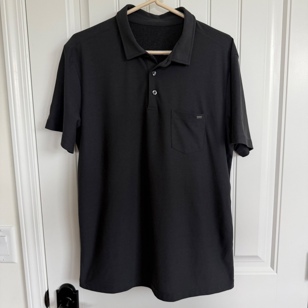 Vuori Ace Polo Dark Gray Short Sleeve Men's Large V164 - Picture 2 of 5